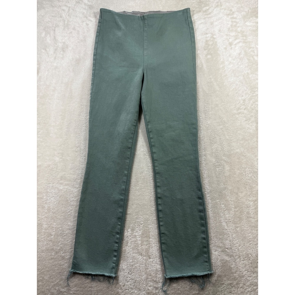 Frank & Eileen Womens Illusion01 Raw Hem Pull On Straight Green Jeans 28 (27x27)